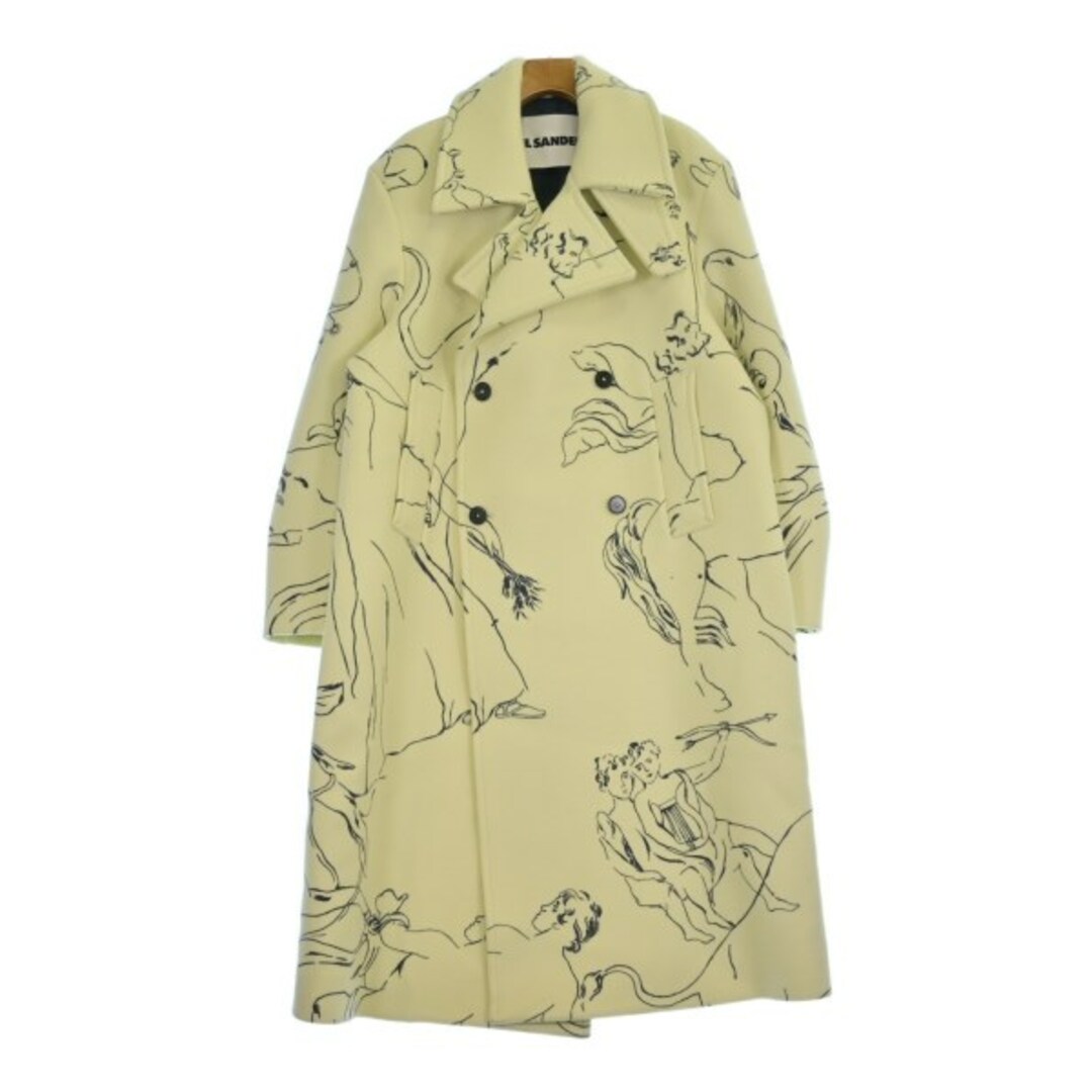JIL SANDER - JIL SANDER コート(その他) 48(L位) 黄系x黒(総 JIL SANDER - JIL SANDER コート(その他) 48(L位) 黄系x黒(総