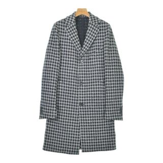 LES COPAINS レコパン チェスターコート F 紺x白(千鳥格子 LES COPAINS レコパン チェスターコート F 紺x白(千鳥格子