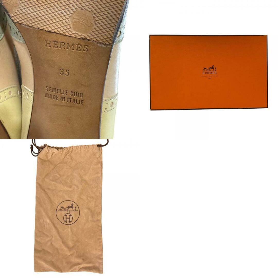HERMES - 良品 HERMES エルメス レザー ウィングチップ レース HERMES - 良品 HERMES エルメス レザー ウィングチップ レース