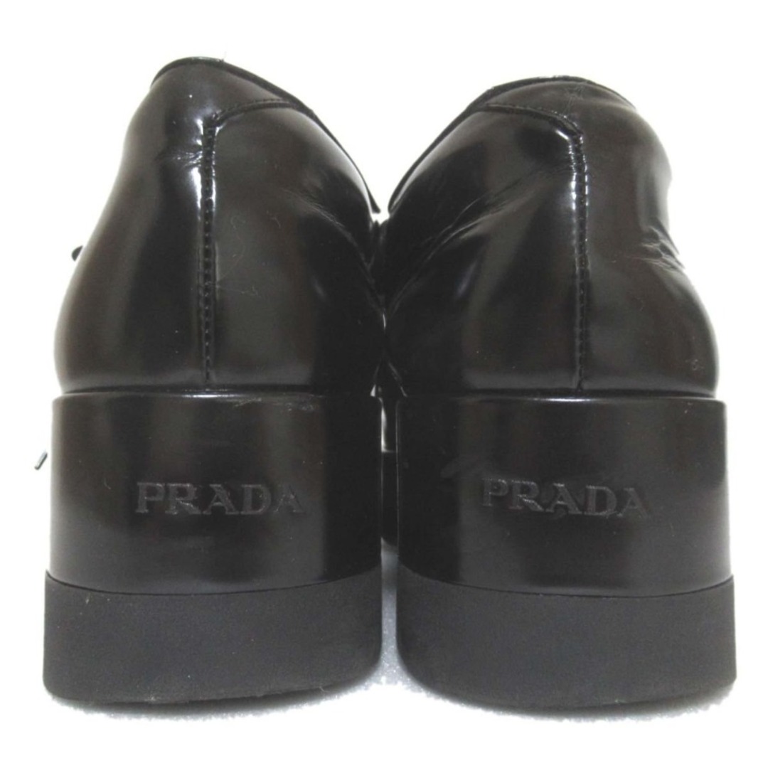 PRADA - 美品 PRADA プラダ レザー 厚底 レースアップ PRADA - 美品 PRADA プラダ レザー 厚底 レースアップ