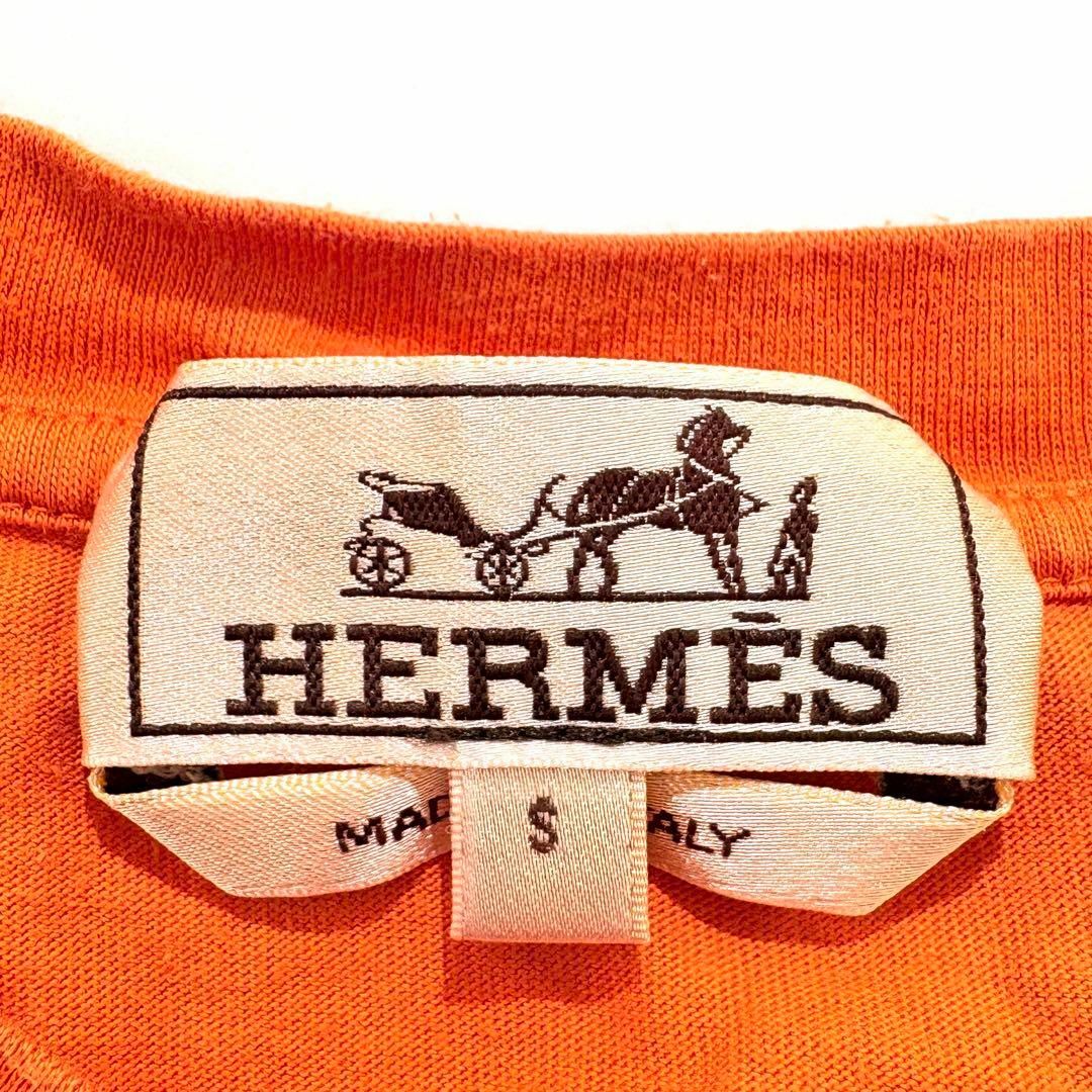HERMES - HERMES Tシャツ 半袖 3D 刺繍 オレンジ オーバーサイズ HERMES - HERMES Tシャツ 半袖 3D 刺繍 オレンジ オーバーサイズ