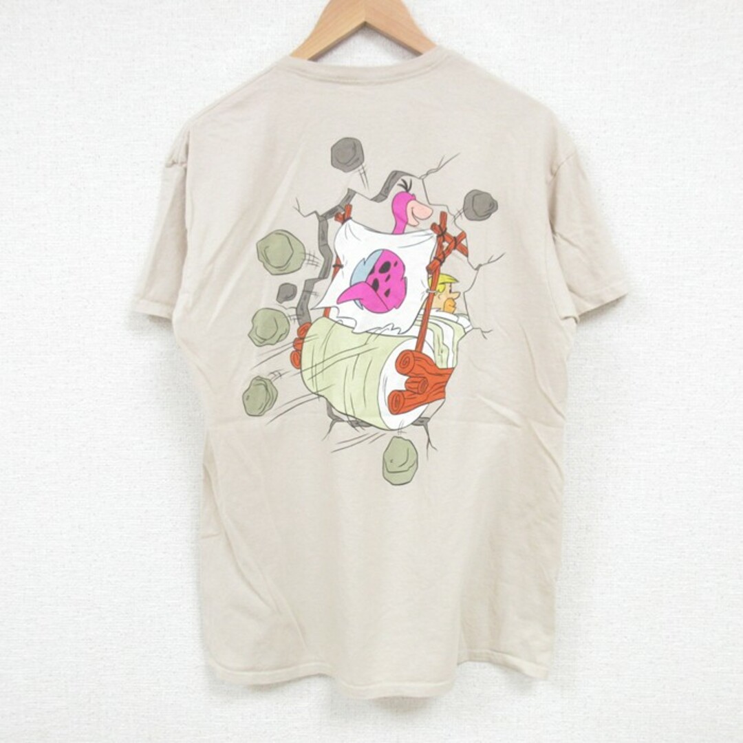 L☆古着 半袖 Tシャツ メンズ 原始家族 フリンストーン 両面 L☆古着 半袖 Tシャツ メンズ 原始家族 フリンストーン 両面