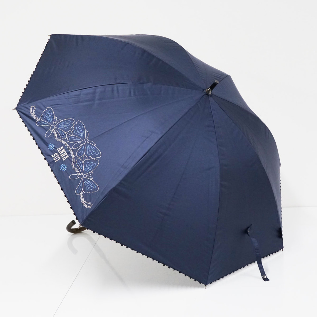 ANNA SUI - 日傘 ANNA SUI アナスイ USED美品 ネイビー 蝶 刺繍 ANNA SUI - 日傘 ANNA SUI アナスイ USED美品 ネイビー 蝶 刺繍