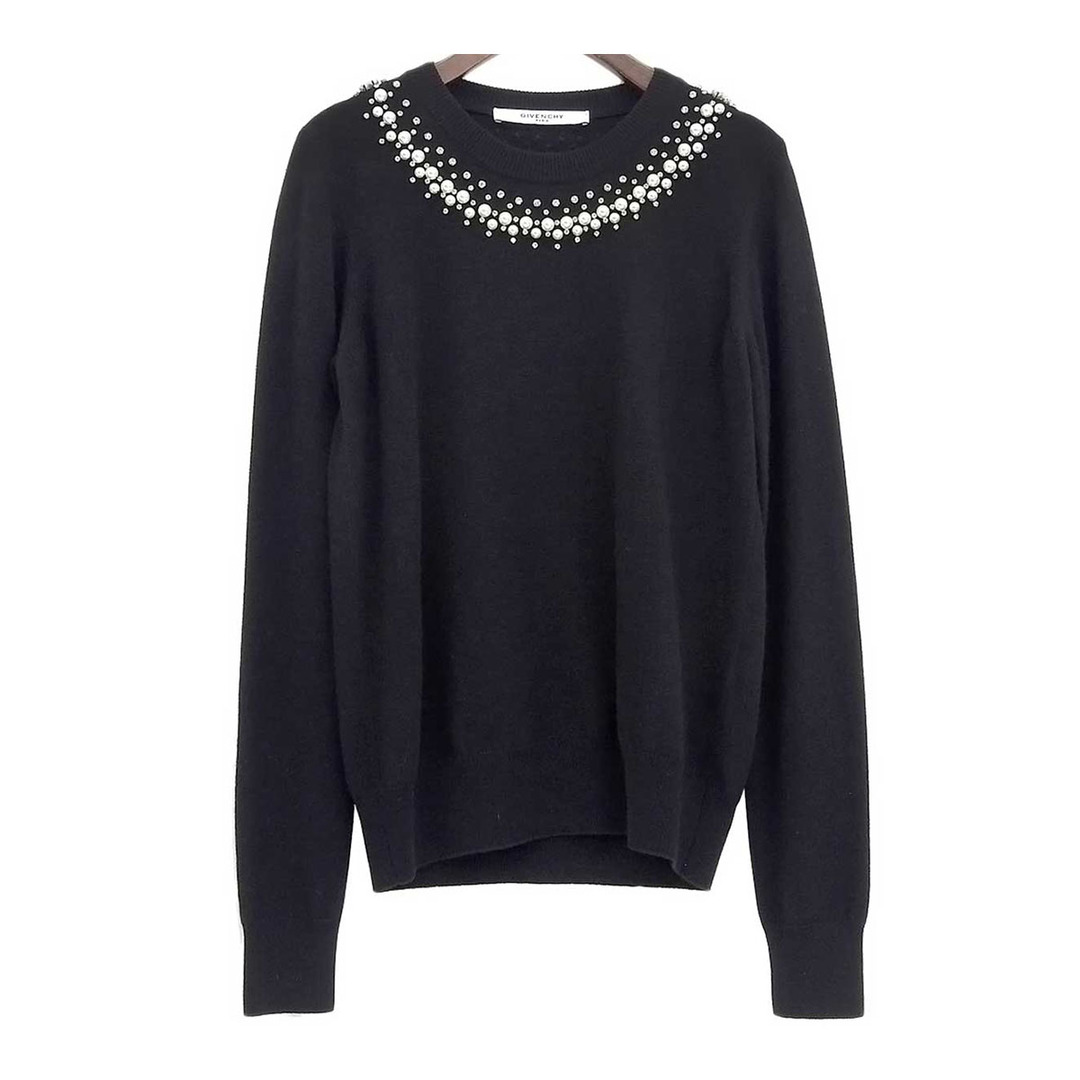 GIVENCHY - ジバンシイ パール ビジュー ネック ニット GIVENCHY - ジバンシイ パール ビジュー ネック ニット