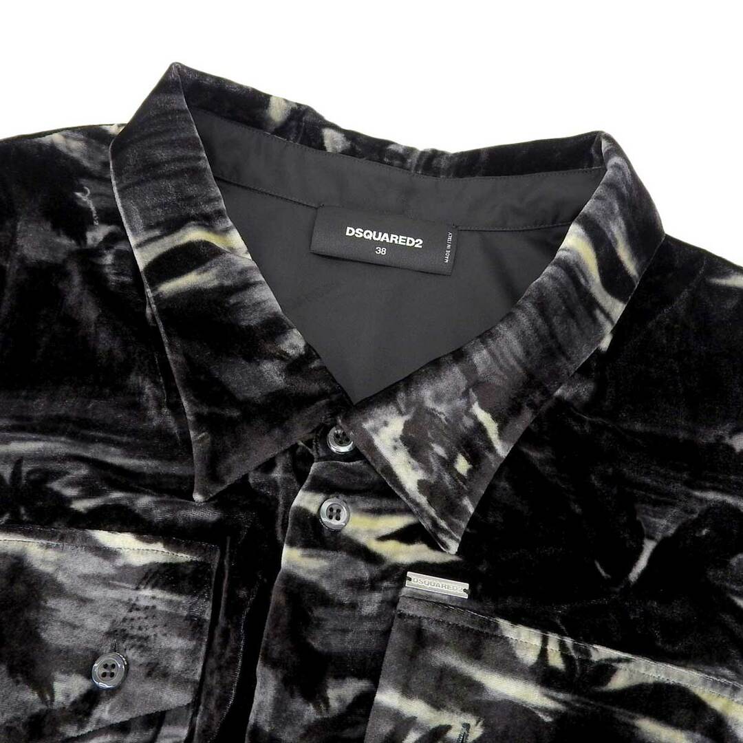 DSQUARED2 - ディースクエアード 総柄 シャツ メンズ ブラック DSQUARED2 - ディースクエアード 総柄 シャツ メンズ ブラック