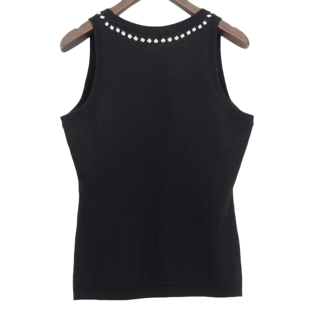 CHANEL - シャネル ココマーク カシミヤ ノースリーブ ニット CHANEL - シャネル ココマーク カシミヤ ノースリーブ ニット
