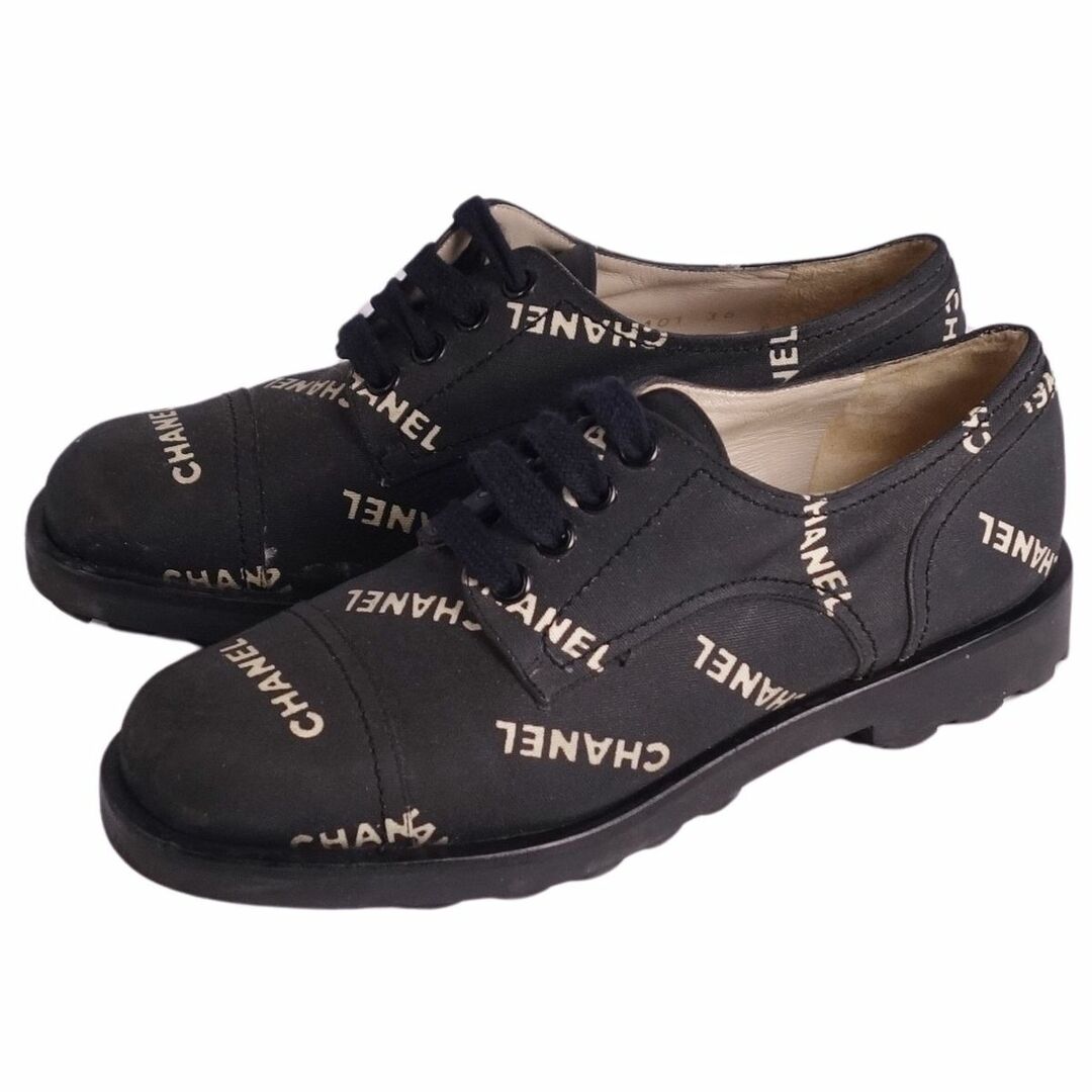 CHANEL - Vintage シャネル CHANEL シューズ レースアップ ロゴ CHANEL - Vintage シャネル CHANEL シューズ レースアップ ロゴ