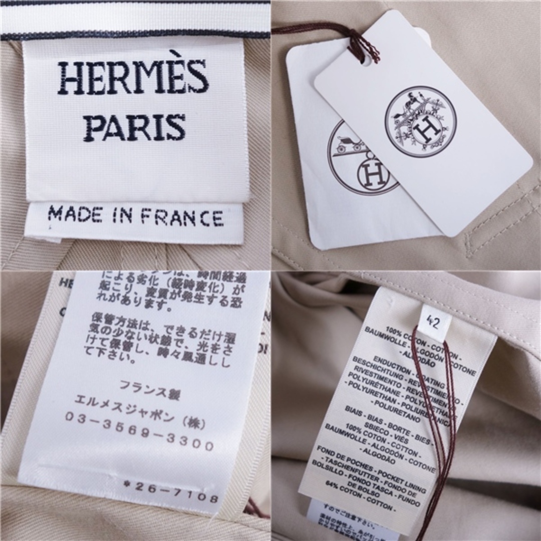 HERMES - 未使用 エルメス HERMES コート 22SS ベルト付 ロング HERMES - 未使用 エルメス HERMES コート 22SS ベルト付 ロング
