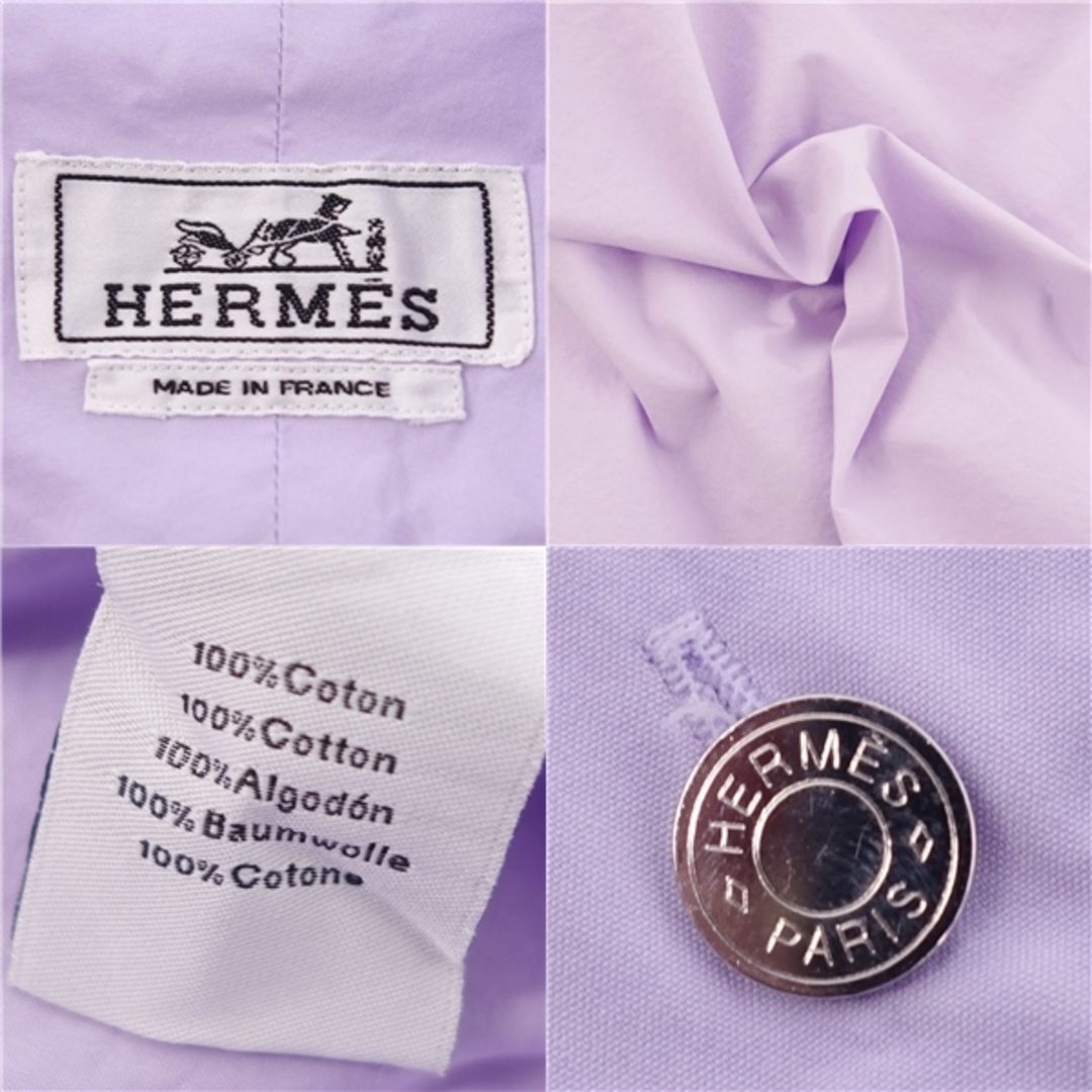 HERMES - 美品 エルメス HERMES シャツ ノーカラー ロング HERMES - 美品 エルメス HERMES シャツ ノーカラー ロング