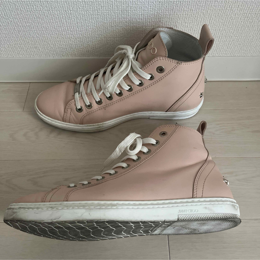 JIMMY CHOO - JIMMY CHOO 桜色 COLT ハイカットスニーカーの通販 JIMMY CHOO - JIMMY CHOO 桜色 COLT ハイカットスニーカーの通販