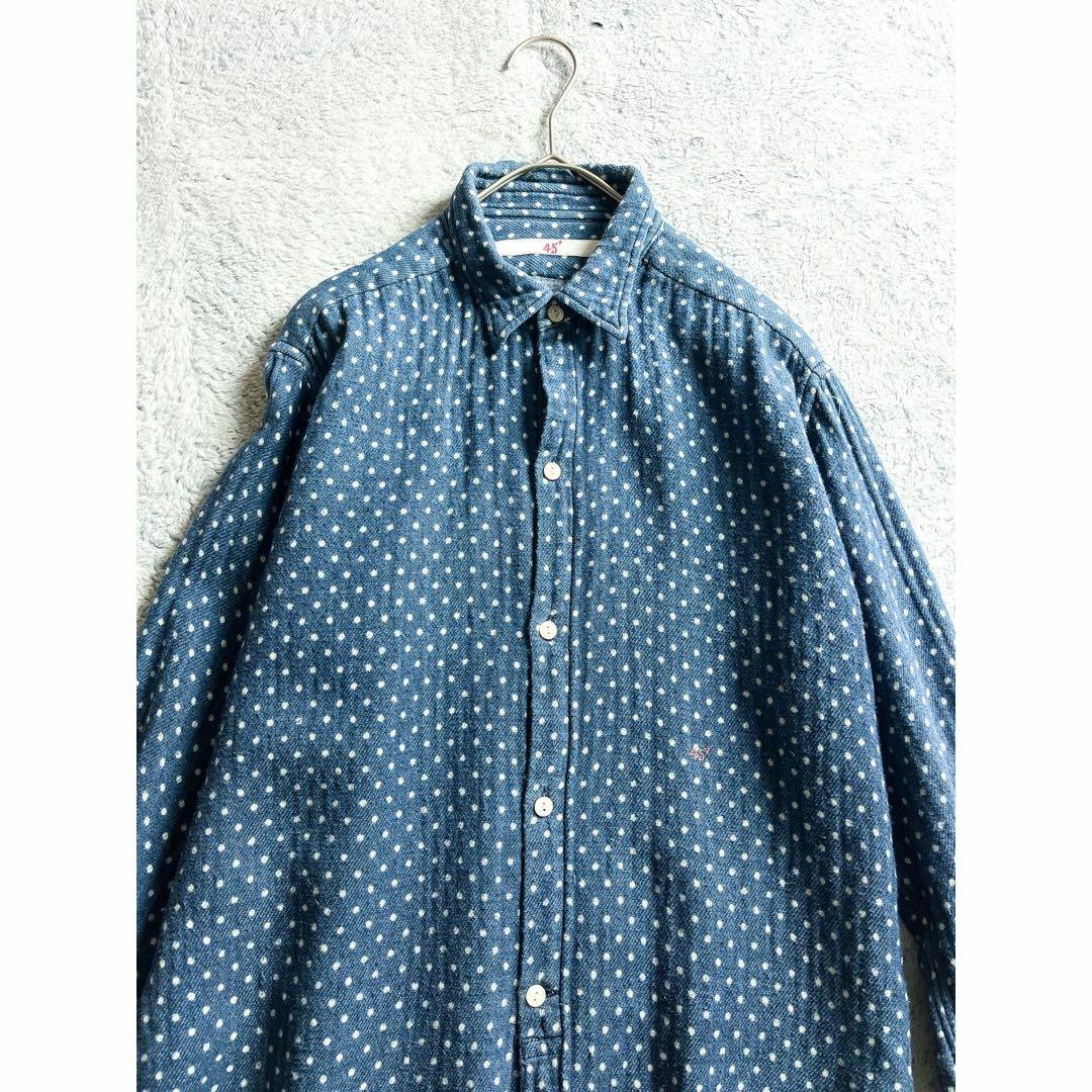 45R - 【45R】45rpm 綿100% 2wayドット柄ロングシャツ 45R - 【45R】45rpm 綿100% 2wayドット柄ロングシャツ