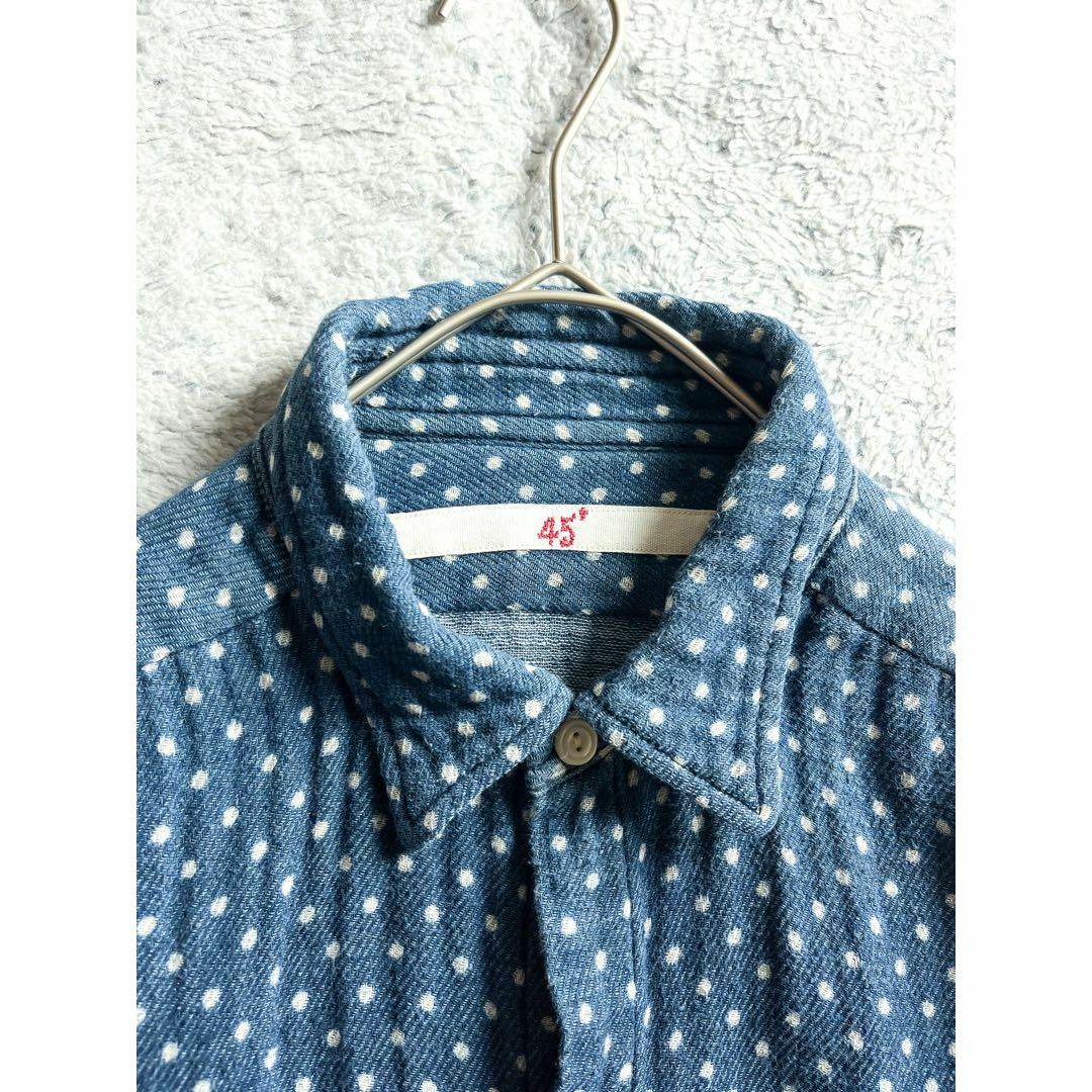 45R - 【45R】45rpm 綿100% 2wayドット柄ロングシャツ 45R - 【45R】45rpm 綿100% 2wayドット柄ロングシャツ
