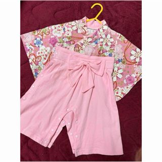 袴ロンパース　靴下　セット　70cm(和服/着物)
