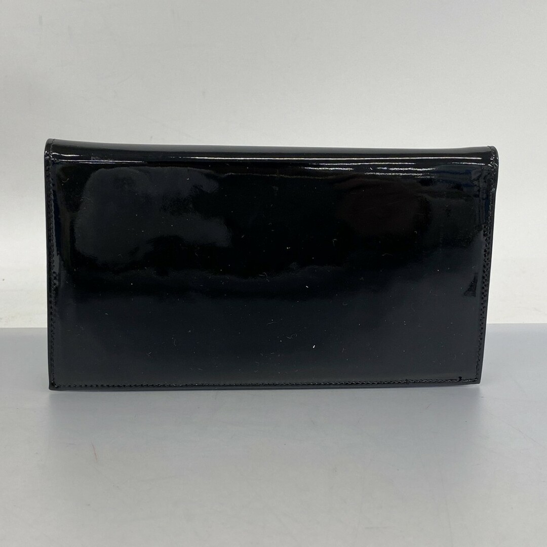 CHANEL マトラッセ ブラック パテントレザー 長財布 認証カード付き