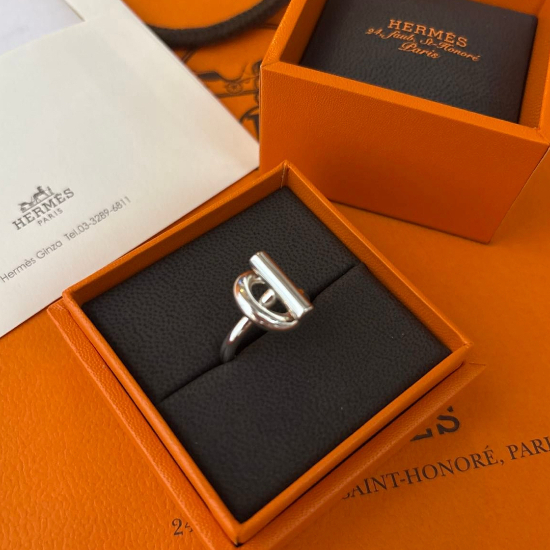 HERMES - HERMES シルバーリング エシャペ MMサイズ53の通販 HERMES - HERMES シルバーリング エシャペ MMサイズ53の通販