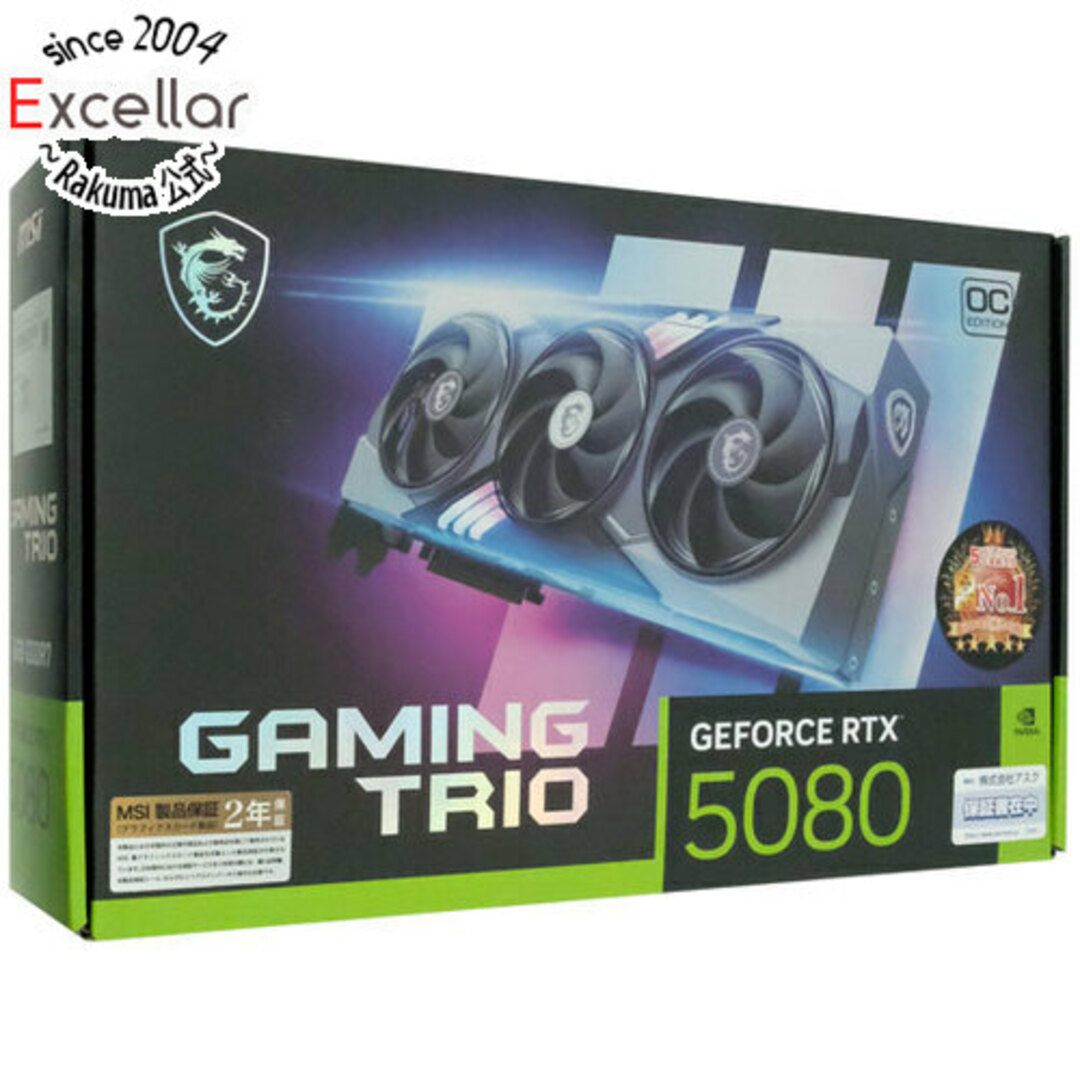 msi(エムエスアイ)のMSI製グラボ GeForce RTX 5080 16G GAMING TRIO OC PCIExp 16GB スマホ/家電/カメラのPC/タブレット(PCパーツ)の商品写真