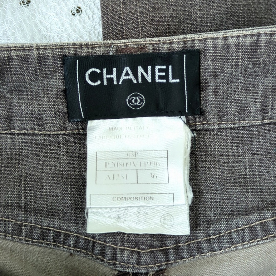 CHANEL - CHANEL シャネル ジンズ パンツ グレー イタリア製の CHANEL - CHANEL シャネル ジンズ パンツ グレー イタリア製の