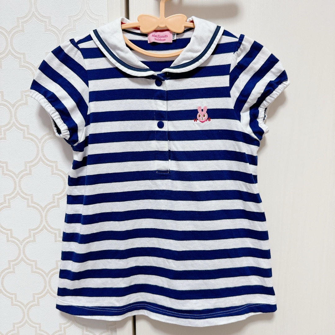 mikihouse - ミキハウス ホットビスケッツ 半袖 ボーダーTシャツ mikihouse - ミキハウス ホットビスケッツ 半袖 ボーダーTシャツ