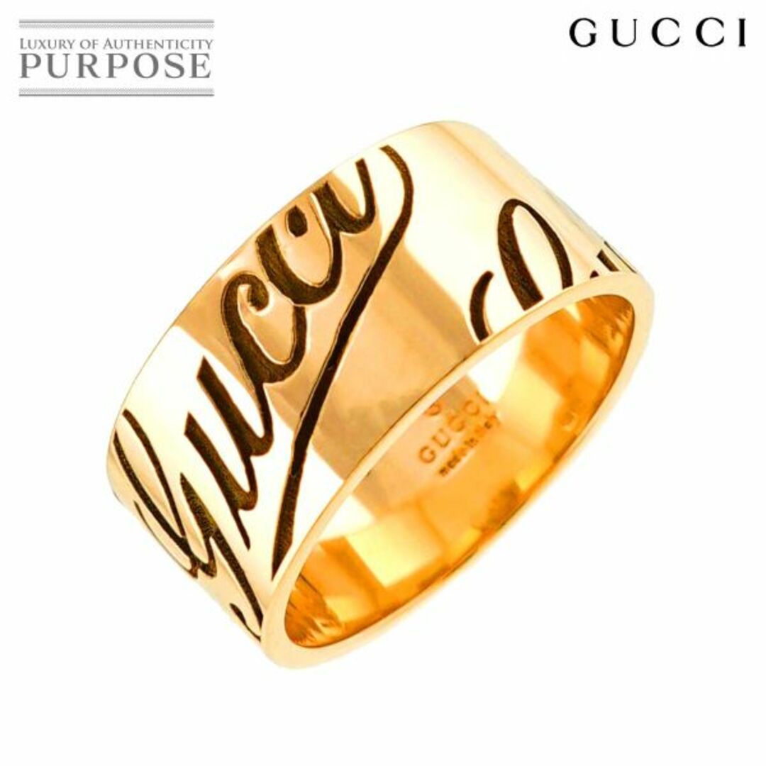 GUCCI - グッチ GUCCI アイコン プリント ロゴ #14 リング K18 GUCCI - グッチ GUCCI アイコン プリント ロゴ #14 リング K18