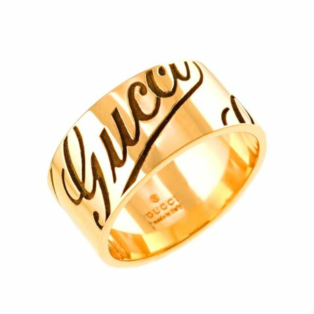 GUCCI - グッチ GUCCI アイコン プリント ロゴ #14 リング K18 GUCCI - グッチ GUCCI アイコン プリント ロゴ #14 リング K18