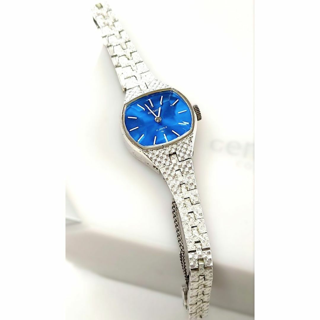 SEIKO - SEIKO セイコー 手巻き ブルー文字盤 レディース 腕時計 SEIKO - SEIKO セイコー 手巻き ブルー文字盤 レディース 腕時計