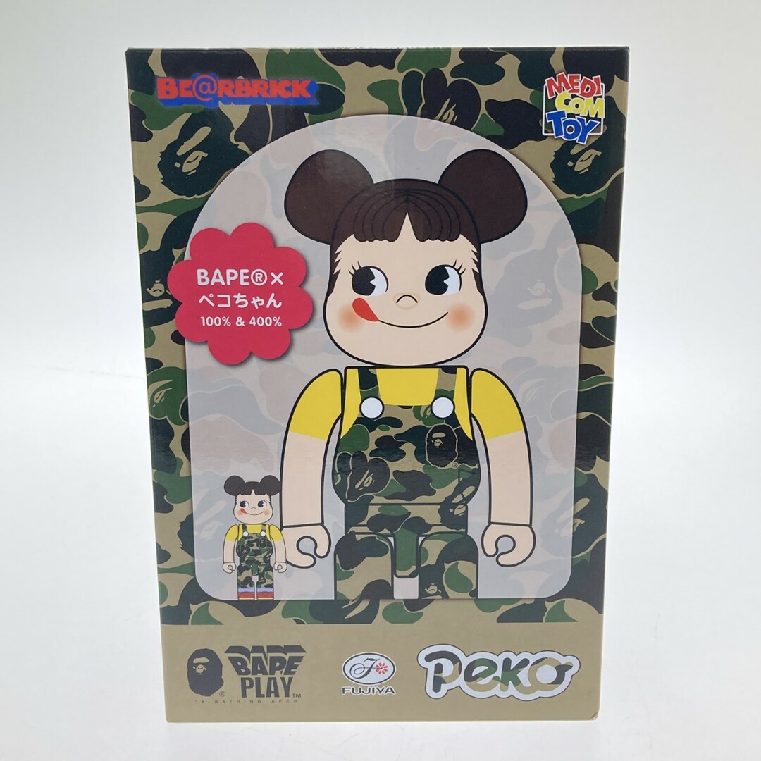 トップブランドのファッション □□ フィギュア BAPE®︎ × FUJIYA ペコちゃん × BE@RBRICK キューブリック、ベアブリック