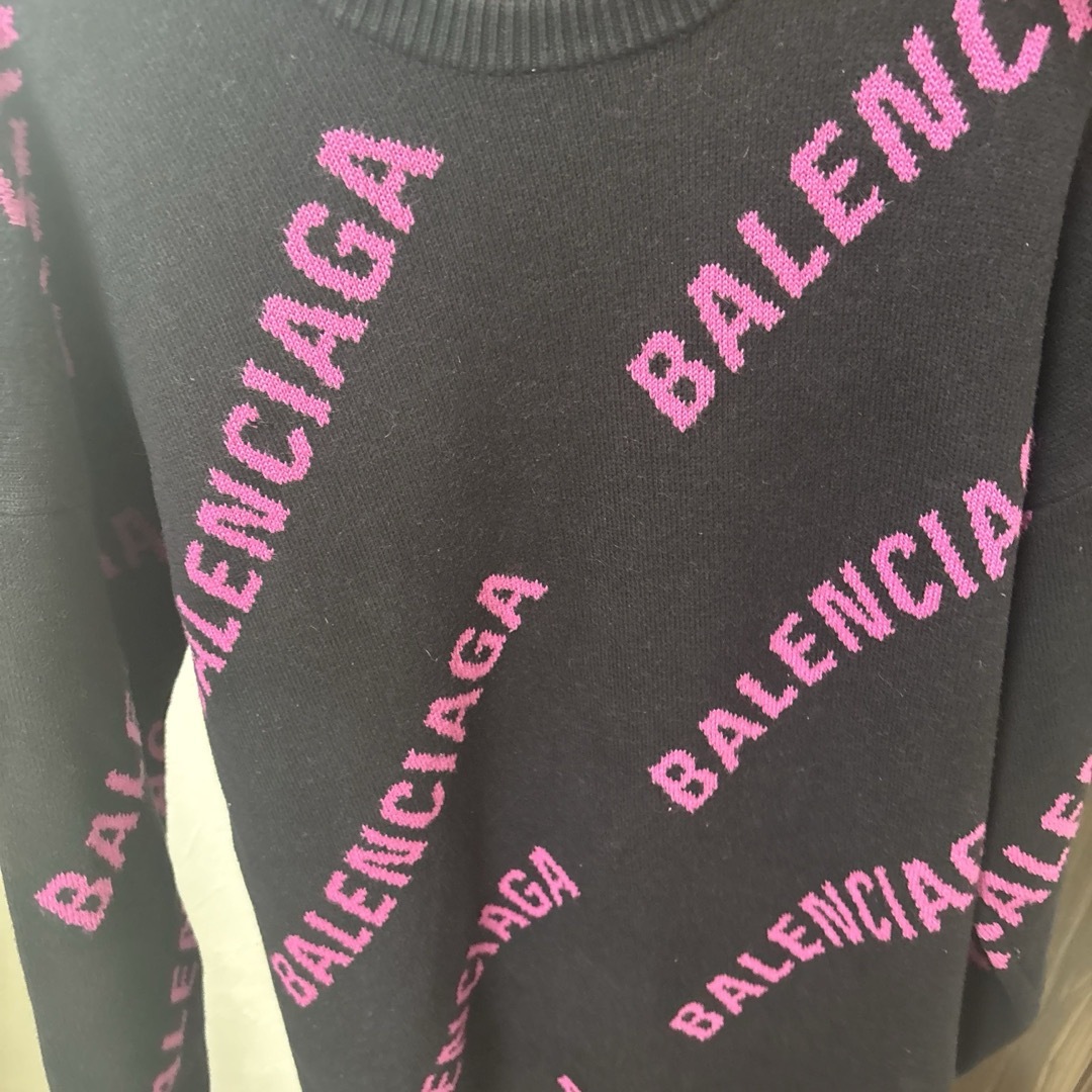 BALENCIAGA - バレンシアガ ジャガード ロゴ ニットの通販 by Ms BALENCIAGA - バレンシアガ ジャガード ロゴ ニットの通販 by Ms