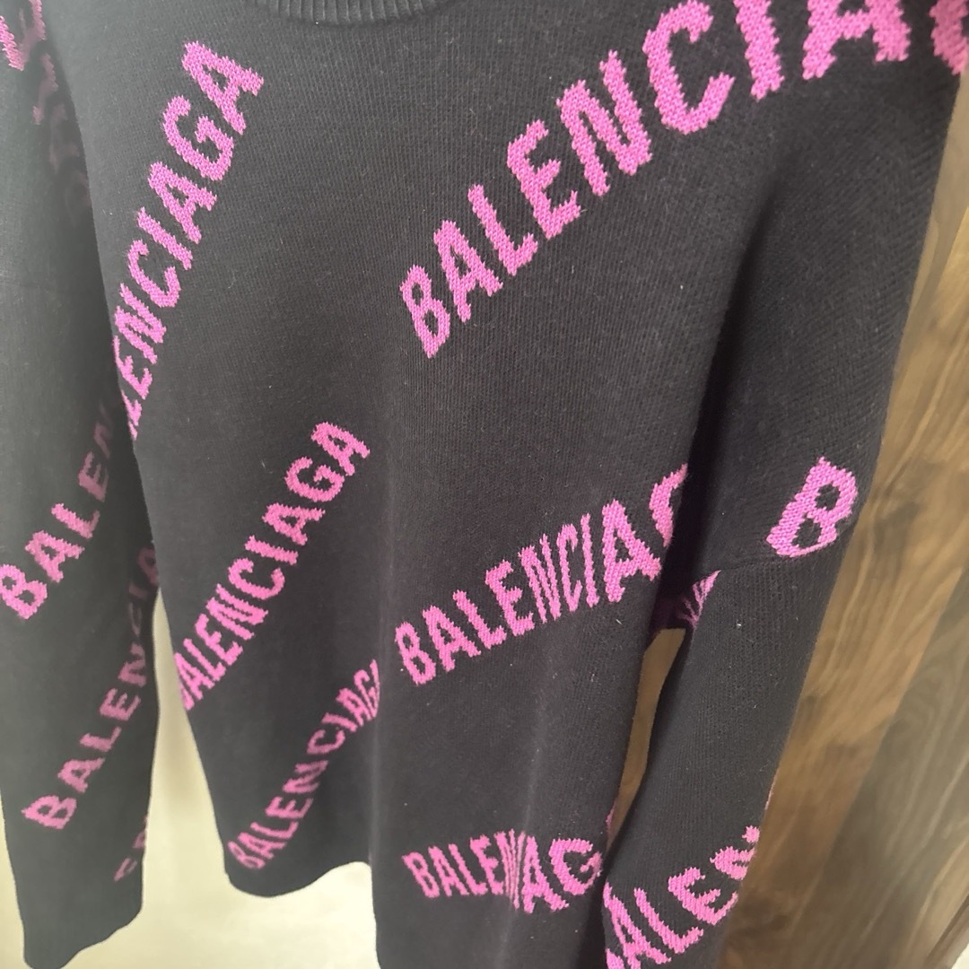 BALENCIAGA - バレンシアガ ジャガード ロゴ ニットの通販 by Ms BALENCIAGA - バレンシアガ ジャガード ロゴ ニットの通販 by Ms