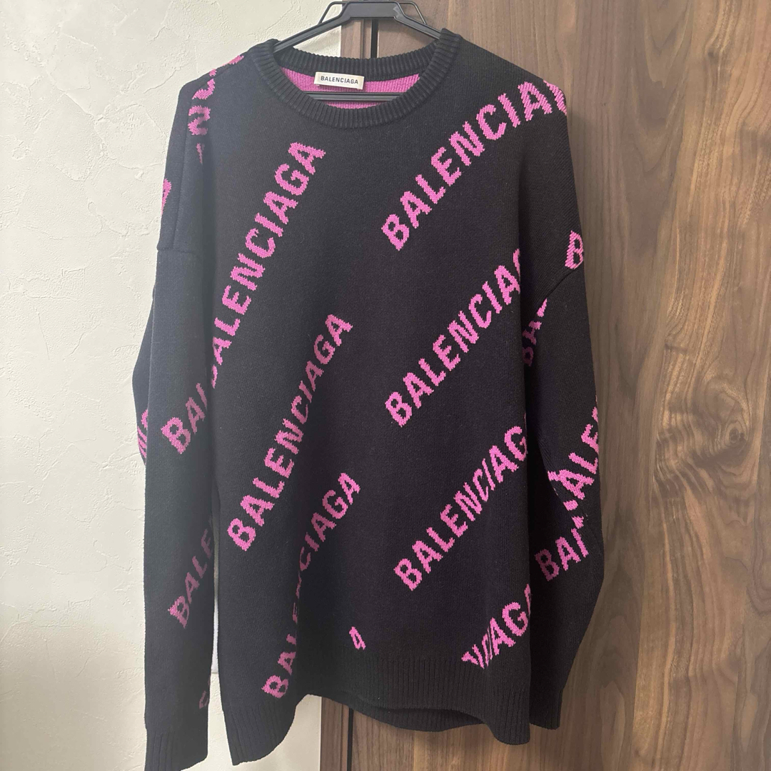 BALENCIAGA - バレンシアガ ジャガード ロゴ ニットの通販 by Ms BALENCIAGA - バレンシアガ ジャガード ロゴ ニットの通販 by Ms
