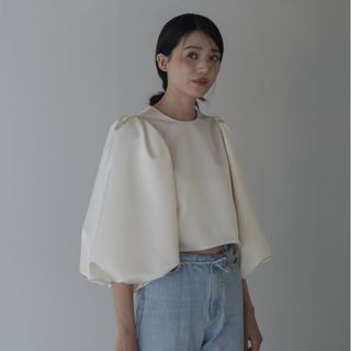 Drawer - ドゥロワー シャツ ブラウス 長袖 フリル コットン Drawer - ドゥロワー シャツ ブラウス 長袖 フリル コットン