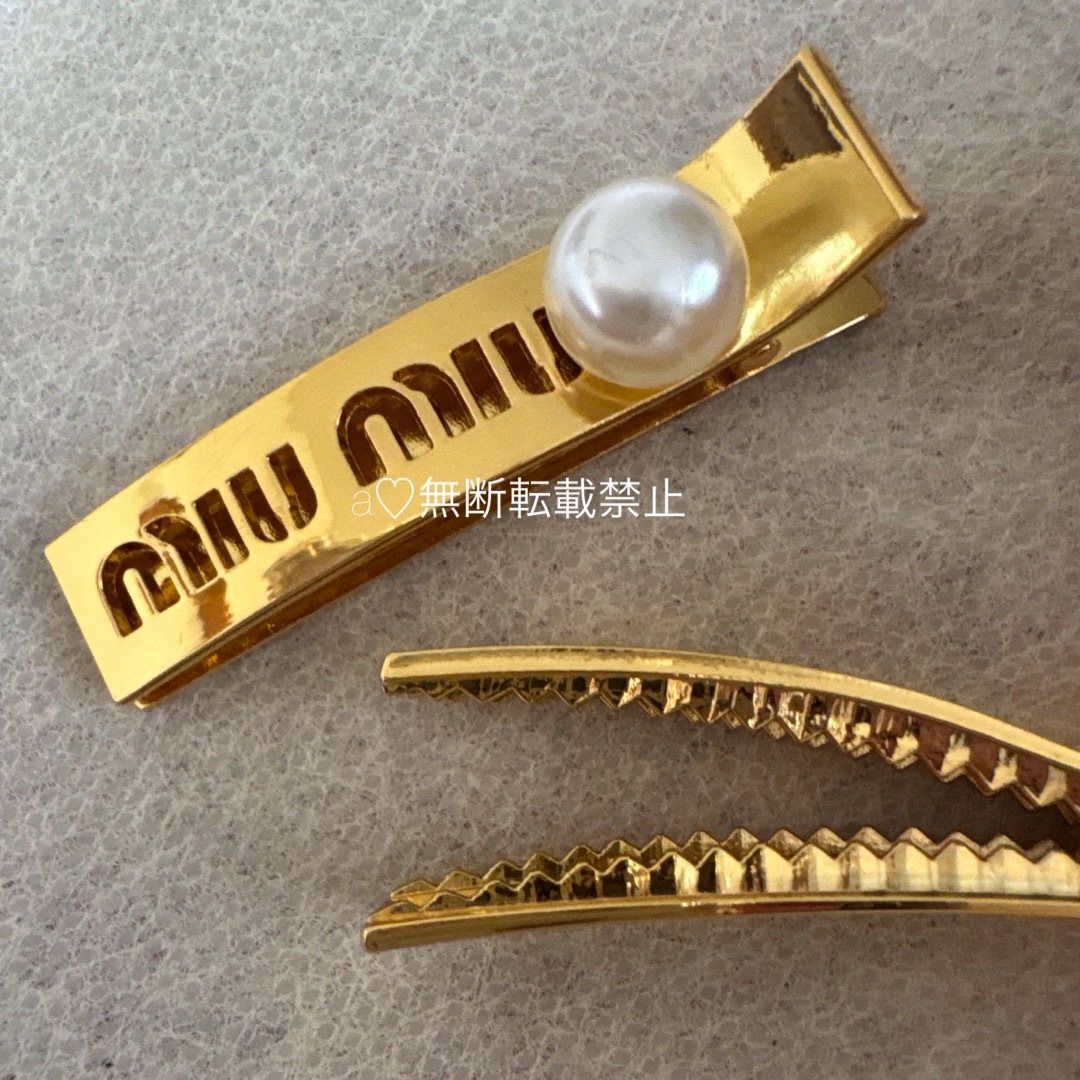 MIU MIU - miumiu ヘアピン ヘアクリップ 2点セットの通販 by a MIU MIU - miumiu ヘアピン ヘアクリップ 2点セットの通販 by a