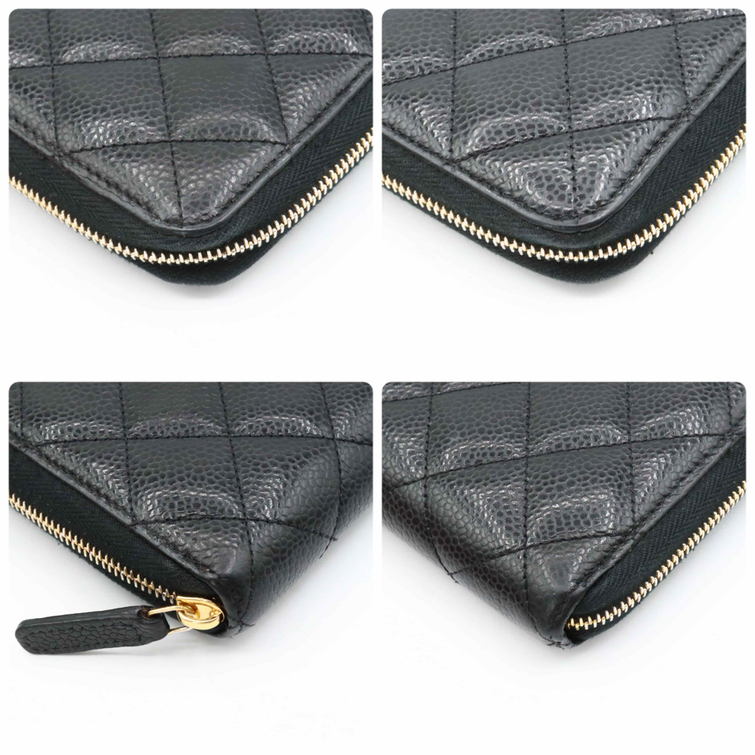 CHANEL - 新型 美品 シャネル キャビアスキン ラウンド CHANEL - 新型 美品 シャネル キャビアスキン ラウンド