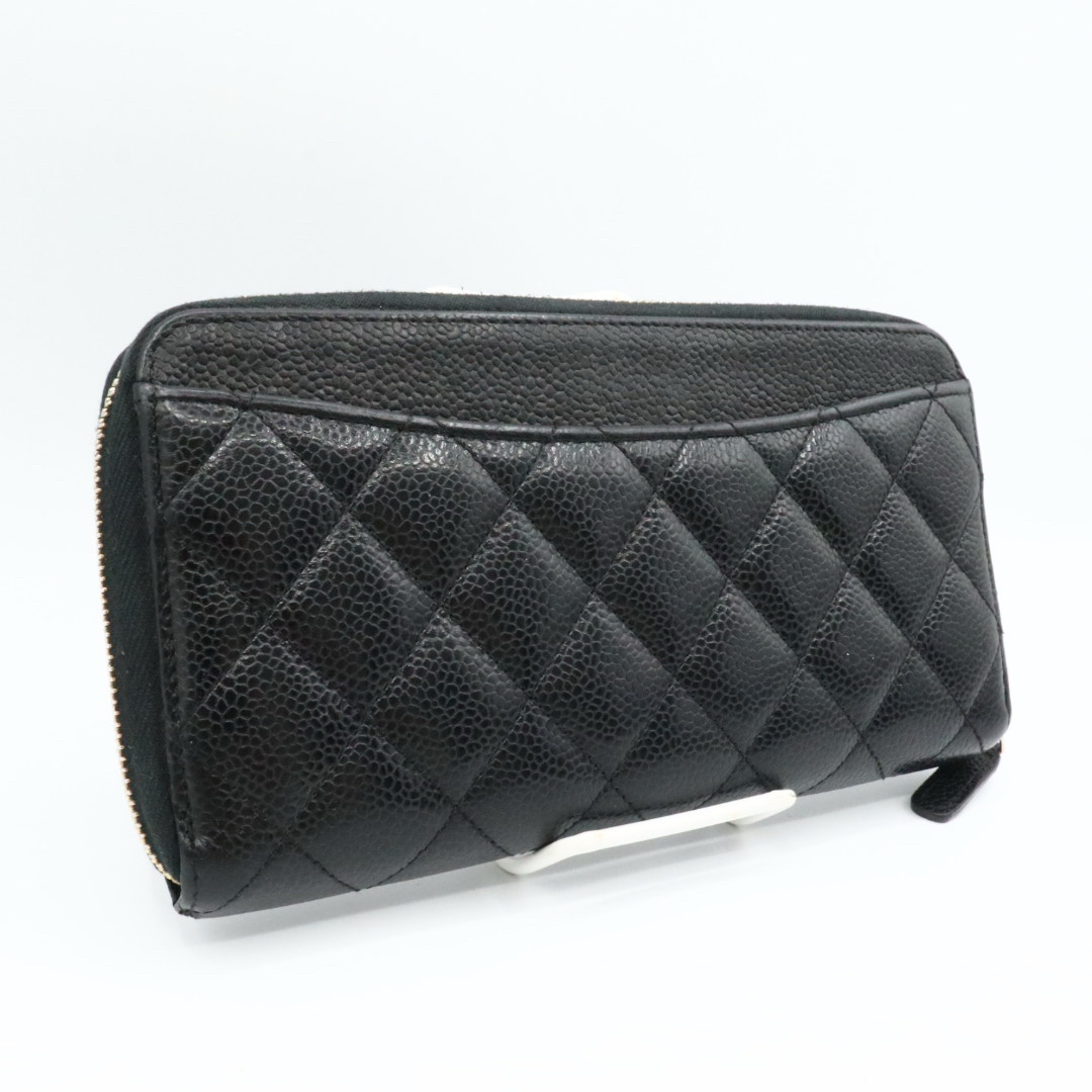 CHANEL - 新型 美品 シャネル キャビアスキン ラウンド CHANEL - 新型 美品 シャネル キャビアスキン ラウンド