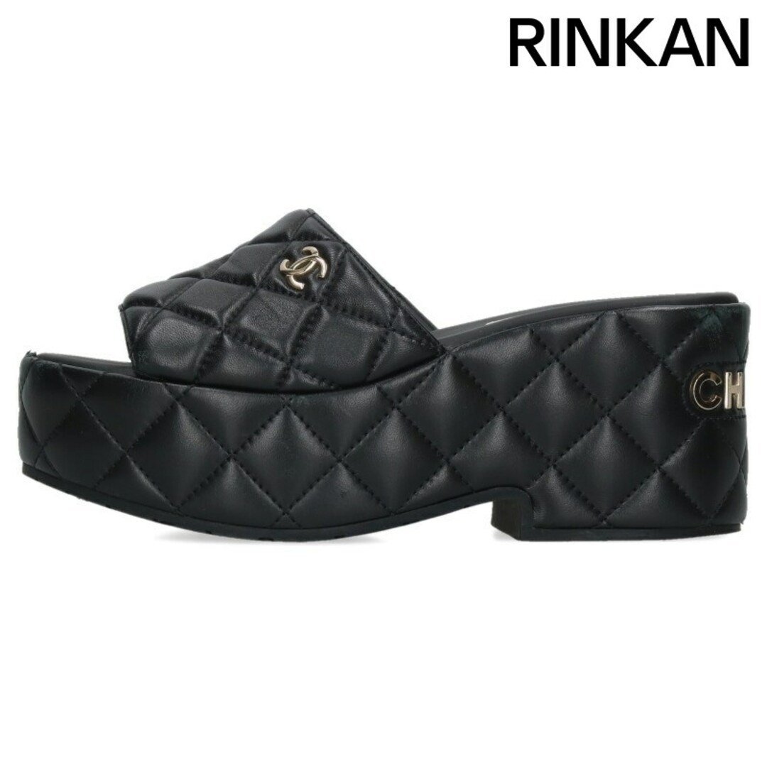 CHANEL - シャネル G39678 ココマークマトラッセレザー厚底 CHANEL - シャネル G39678 ココマークマトラッセレザー厚底