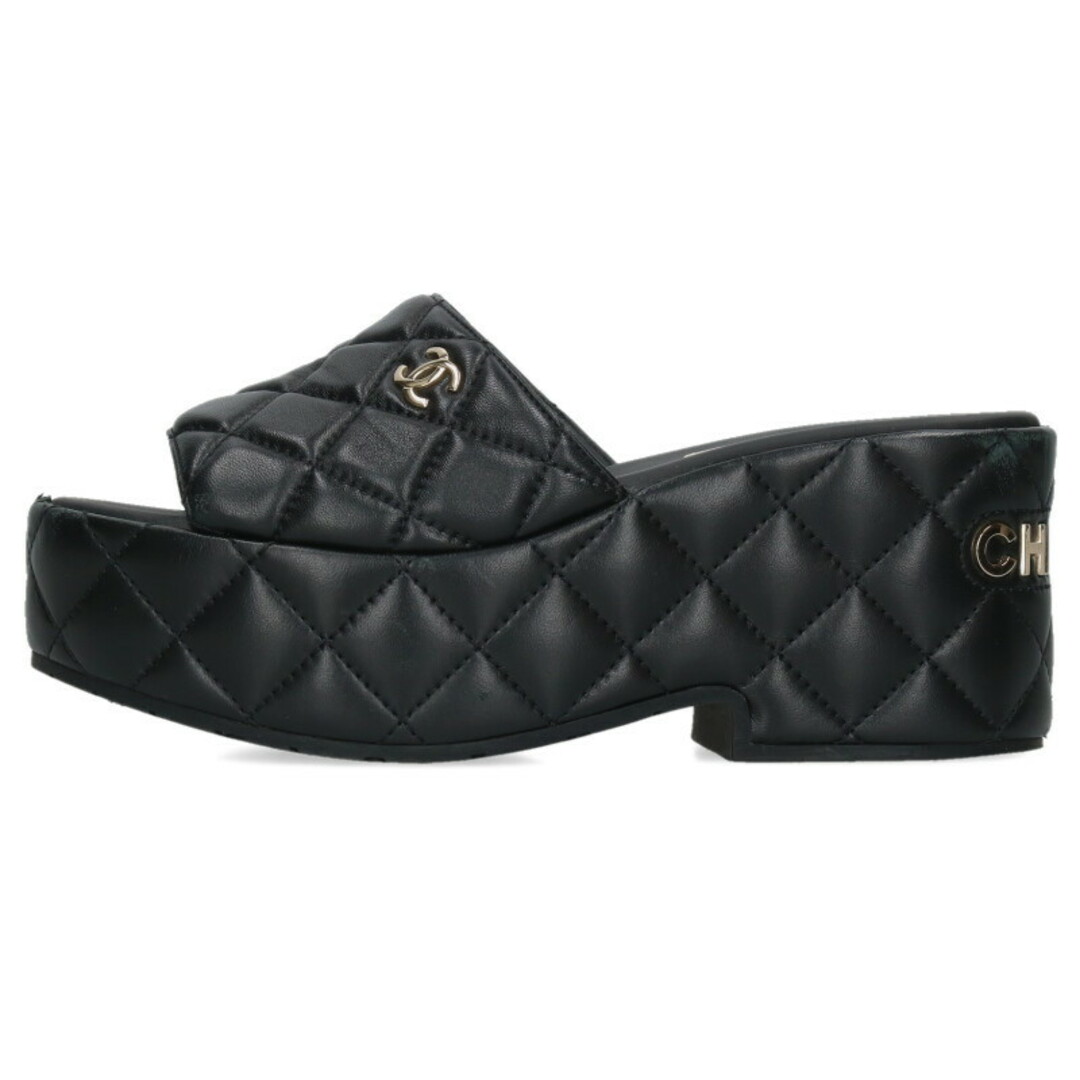 CHANEL - シャネル G39678 ココマークマトラッセレザー厚底 CHANEL - シャネル G39678 ココマークマトラッセレザー厚底