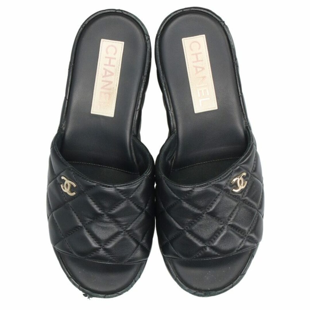 CHANEL - シャネル G39678 ココマークマトラッセレザー厚底 CHANEL - シャネル G39678 ココマークマトラッセレザー厚底