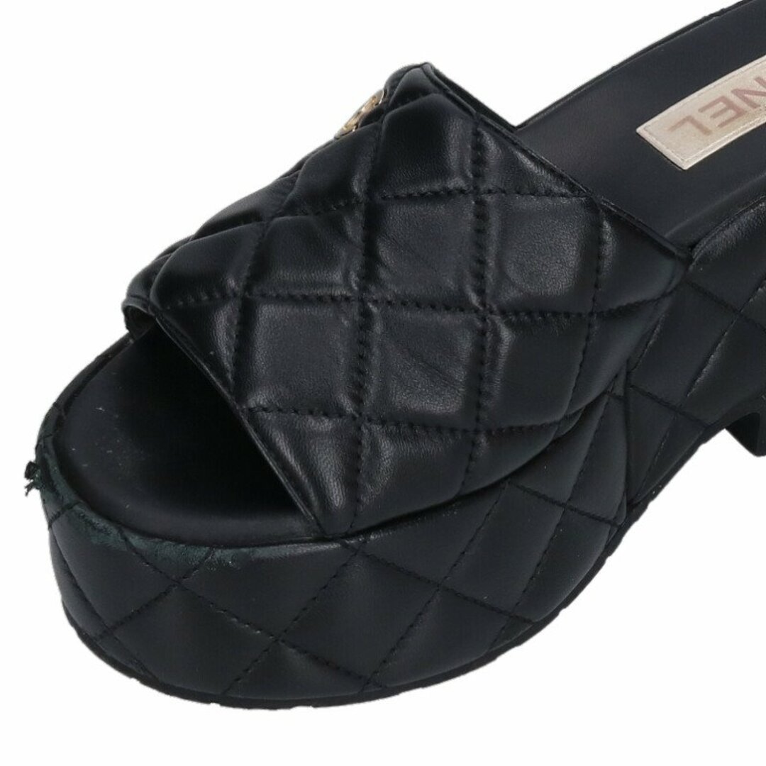 CHANEL - シャネル G39678 ココマークマトラッセレザー厚底 CHANEL - シャネル G39678 ココマークマトラッセレザー厚底