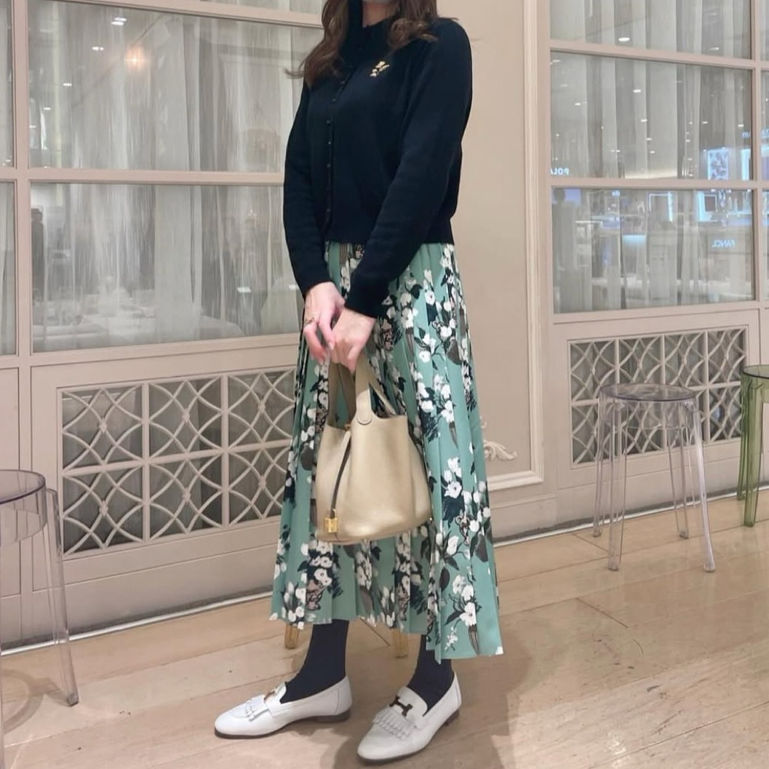 SEVEN TEN×KEITAMARUYAMA 夜の花プリントプリーツスカート