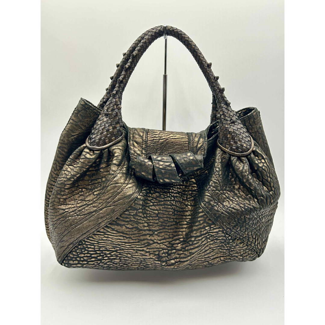 FENDI - FENDI スパイバッグ ハンドバッグ レザー ダーク FENDI - FENDI スパイバッグ ハンドバッグ レザー ダーク