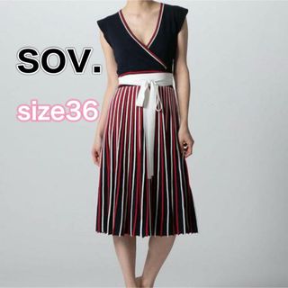 Sov. - Sov. 花柄プリントワンピース プリーツ ロング 黒 36 Sov. - Sov. 花柄プリントワンピース プリーツ ロング 黒 36