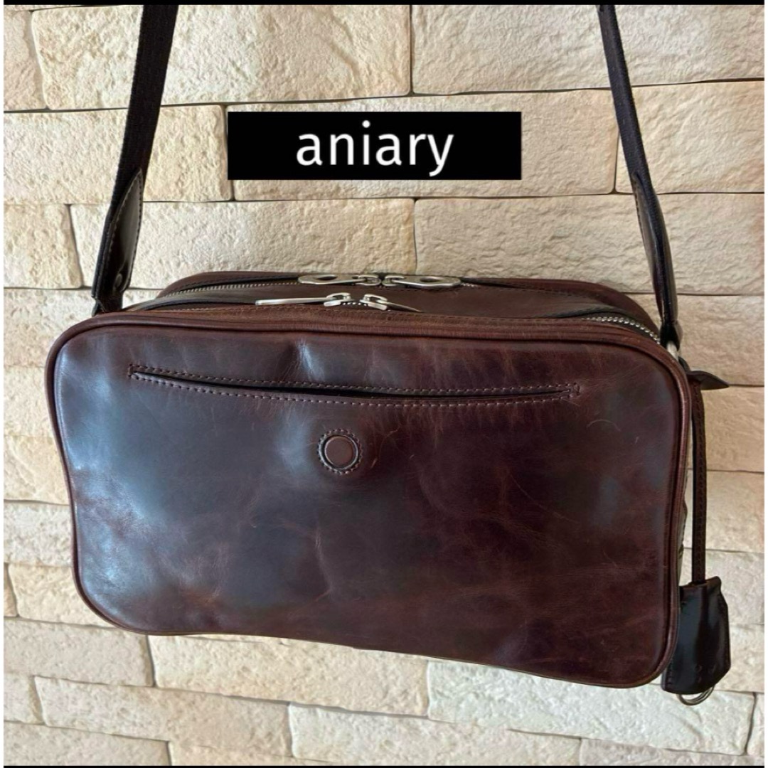 aniary - aniary ショルダーバッグスクエア型 Antique Leather aniary - aniary ショルダーバッグスクエア型 Antique Leather