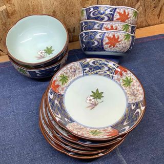 有田焼 - 第一陶器 和光園 赤絵花紋 菊割鉢 5枚セット 色絵染付 有田焼 - 第一陶器 和光園 赤絵花紋 菊割鉢 5枚セット 色絵染付
