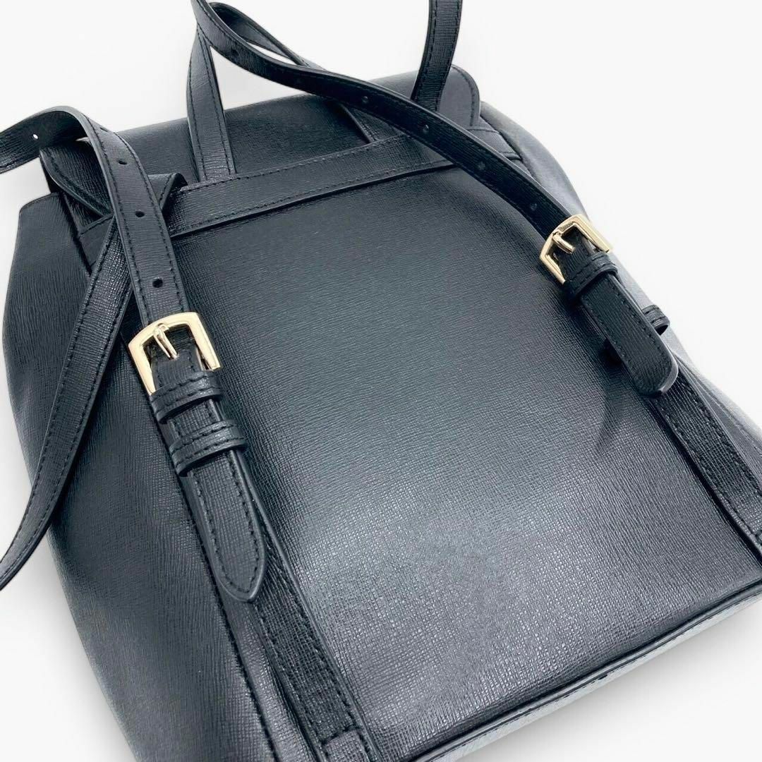 FURLA - フルラ サフィアーノ レザーリュックサック ブラックの FURLA - フルラ サフィアーノ レザーリュックサック ブラックの