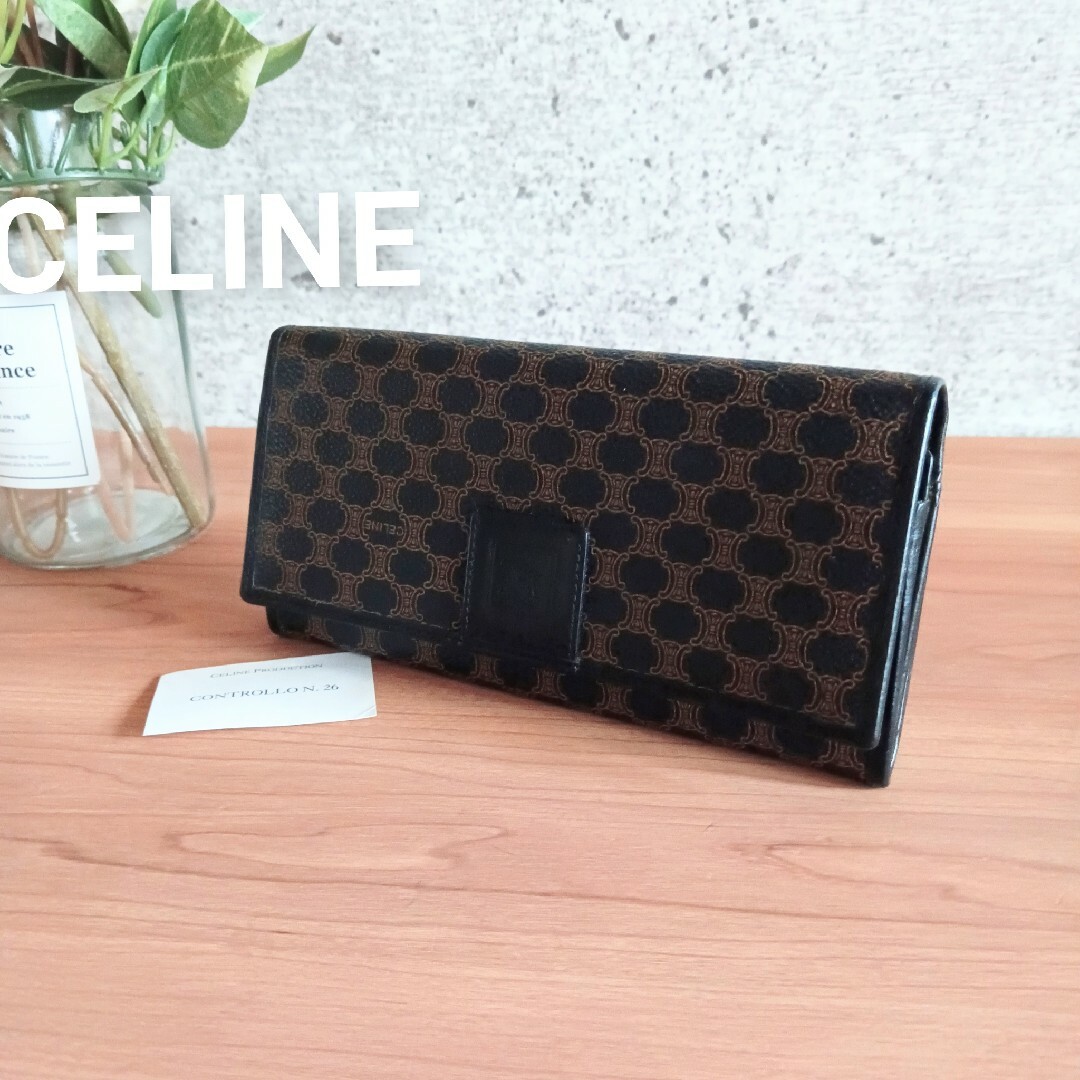 CELINE - 美品 セリーヌ がま口 レザー 長財布 ビンテージ CELINE - 美品 セリーヌ がま口 レザー 長財布 ビンテージ