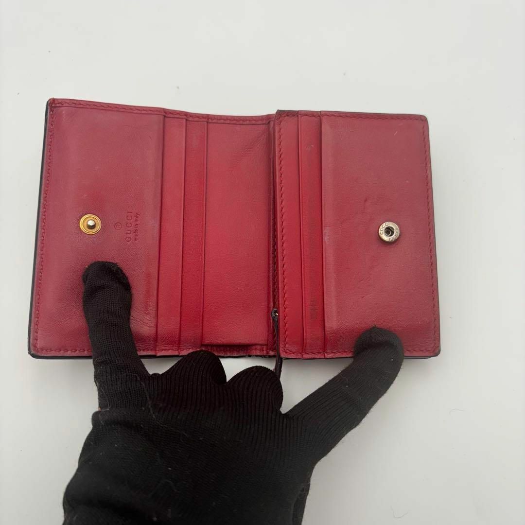 GUCCI - GUCCI チェリー 二つ折り 財布 ビジュー欠損なし 人気の GUCCI - GUCCI チェリー 二つ折り 財布 ビジュー欠損なし 人気の