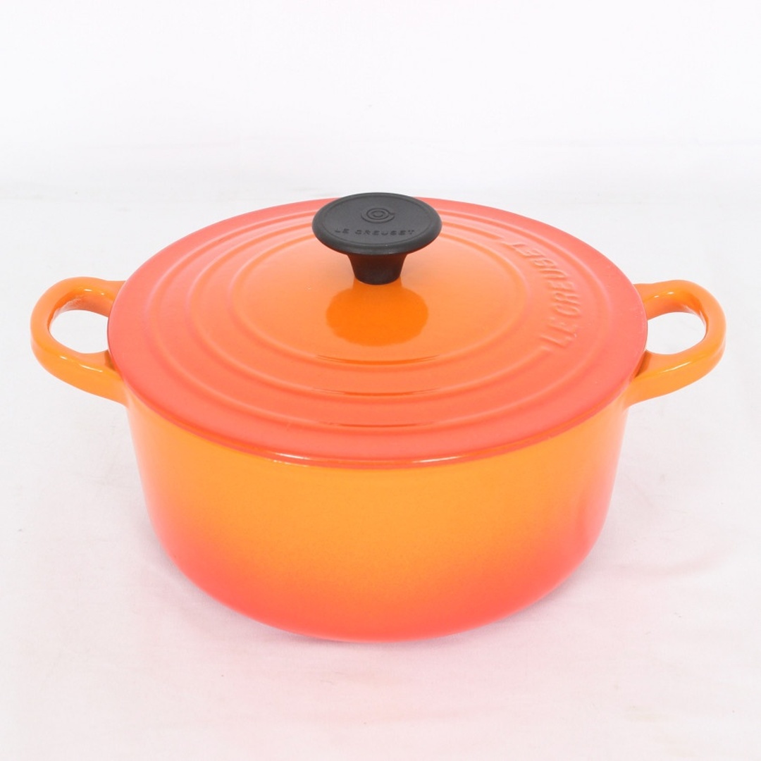 LE CREUSET - ル・クルーゼ ココット・ロンド 18cm オレンジ LE CREUSET - ル・クルーゼ ココット・ロンド 18cm オレンジ