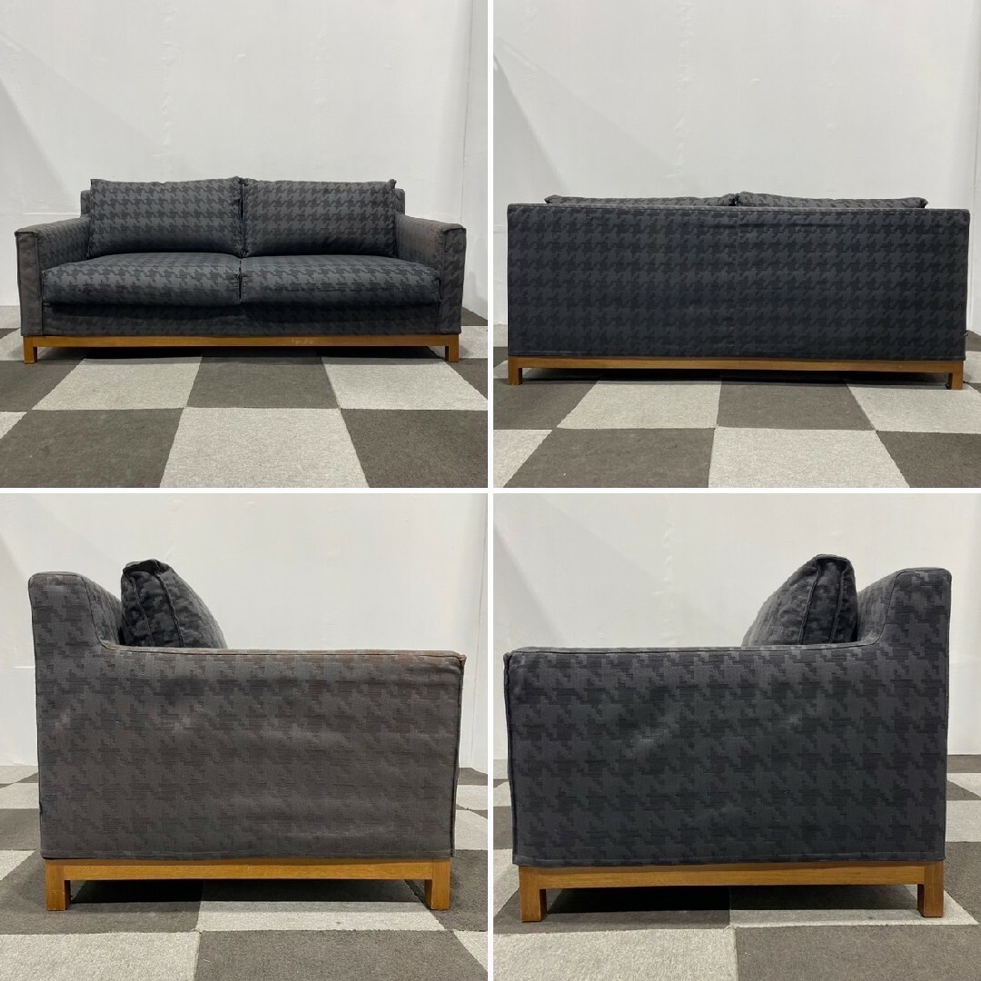 ACTUS - ACTUS ファブリック ソファ 千鳥柄 3人掛け 家具 ACTUS - ACTUS ファブリック ソファ 千鳥柄 3人掛け 家具