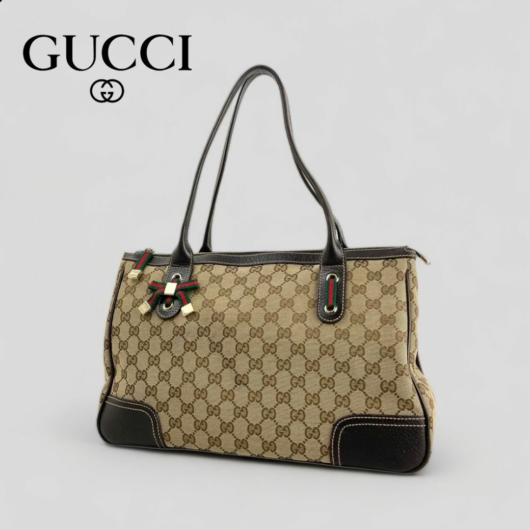 GUCCI - □グッチ GGキャンバス□ シェリーライン トートバッグ GUCCI - □グッチ GGキャンバス□ シェリーライン トートバッグ