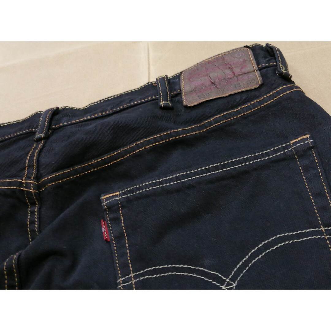 Levi's - Levi's 550 W38L30 先染めブラックジーンズ USA仕様の Levi's - Levi's 550 W38L30 先染めブラックジーンズ USA仕様の