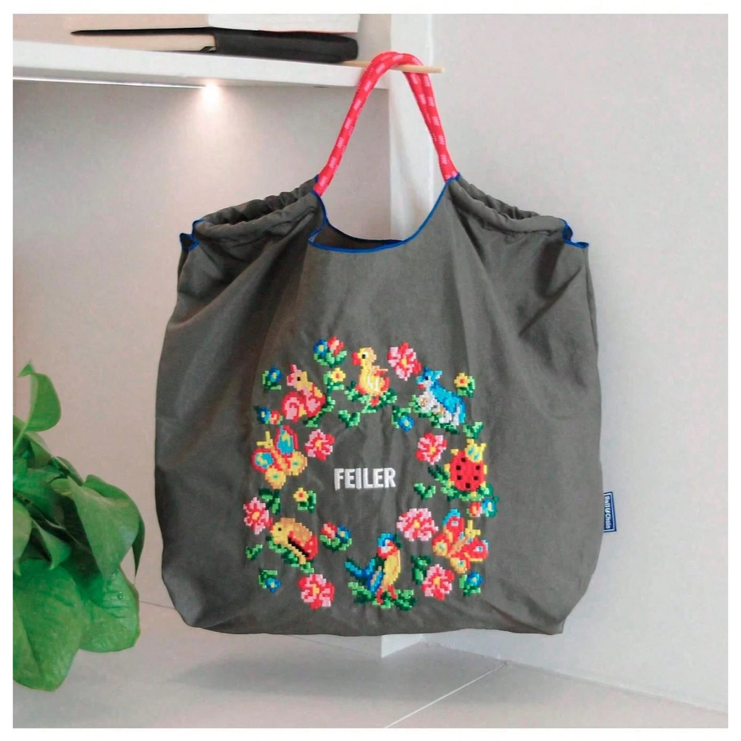 FEILER - 新品未使用Ball&chain FEILER風エコバッグ 花と鳥刺繍 FEILER - 新品未使用Ball&chain FEILER風エコバッグ 花と鳥刺繍
